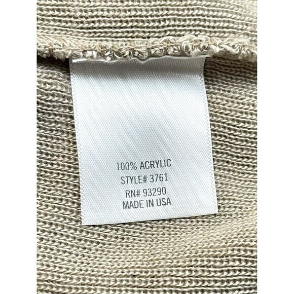 ALYA Francesca’s Womens MEDIUM Beige L/S SWEATER w/ Black Scalloped Hem NWT NEW - Picture 7 of 8